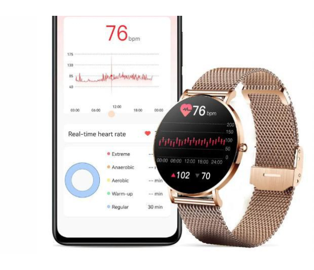 Manta SMARTWATCH MANTA Alexa Złoty/Różowy Pasek - 1465515 - zdjęcie 5